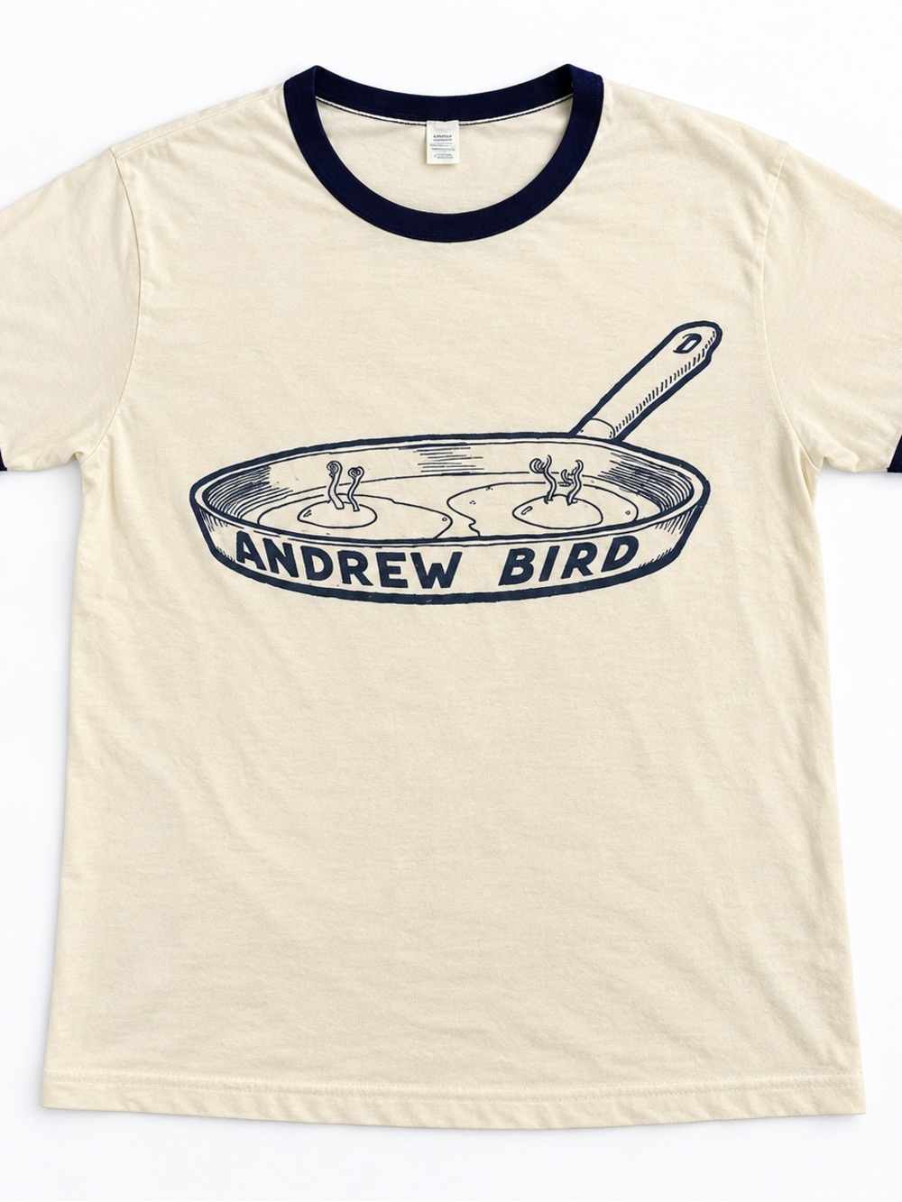 Andrew Bird Cream & Navy Graphic Ringer T-Shirt